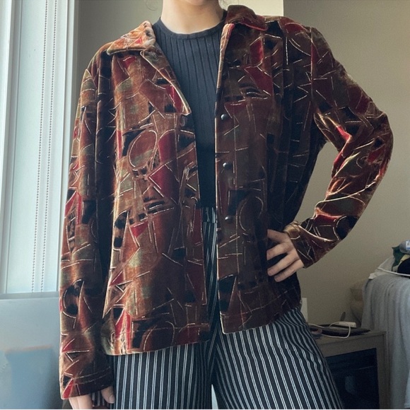 Gigi jones abstract velvet jacket large - Picture 4 of 4